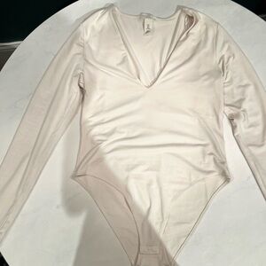 H&M Soft Cream Bodysuit in Size Medium